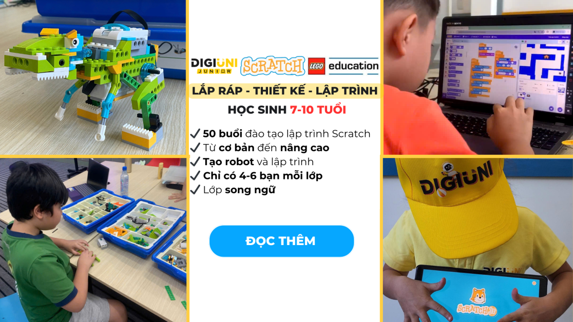 Học Lập Trình Scratch Cho Trẻ Em 7–10 Tuổi: Hướng Dẫn Đầy Đủ Từ A–Z | DigiUni 1 học lập trình Scratch cho trẻ em 7–10 tuổi